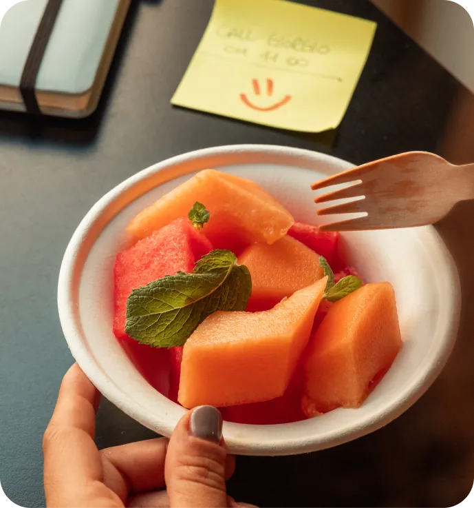 Frutta fresca di stagione servita al Bar Healthy